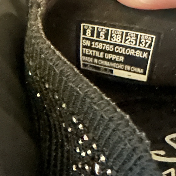 Skechers Black Ballet Flats with Rhinestone Detailing - Picture 3 of 4